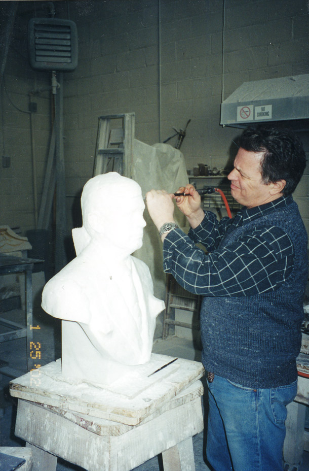 Bust of Dan Quayle with Daniel Sinclair