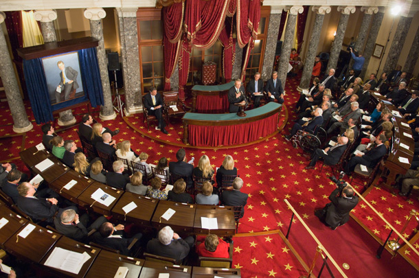 Senator Daschle Portrait Presententation Event Photo