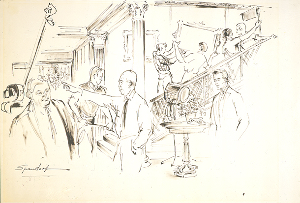 Otto Preminger and Crew Set up in Tregaron (Acc. No. 37.00005.000)