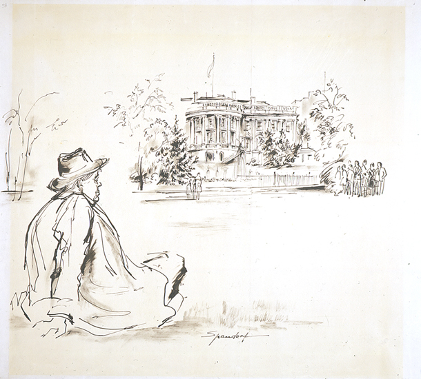 Charles Laughton Resting on the White House South Lawn (Acc. No. 37.00026.000)