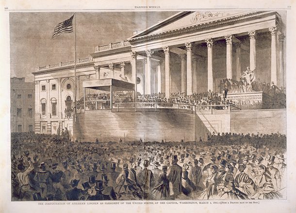 The Inauguration of Abraham Lincoln as President of the United States, at the Capitol, Washington, March 4, 1861.