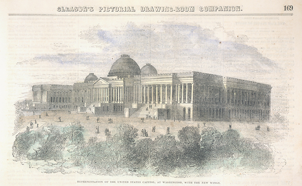 Representation of the United States Capitol, at Washington, with the New Wings. (Acc. No. 38.00052.001a)
