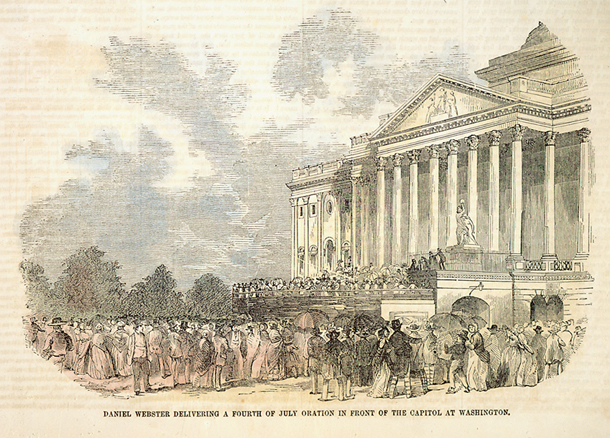 Daniel Webster Delivering a Fourth of July Oration in Front of the Capitol at Washington.