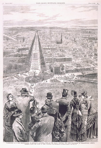 Washington, D. C.—The Inauguration of President Garfield.—View of the Grand Military and Civic Procession on Pennsylvania Avenue, Looking from the Dome of the Capitol.