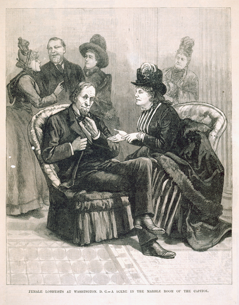 Female Lobbyists at Washington. D.C.—A Scene in the Marble Room of the Capitol. (Acc. No. 38.00131.002)