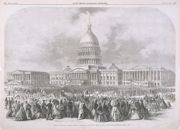 Second Inauguration of Abraham Lincoln as President of the United States, in Front of the Capitol, Washington, March 4, 1865.