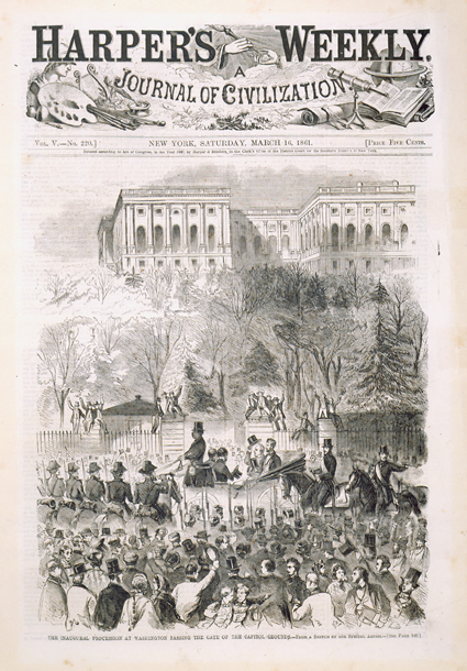 The Inaugural Procession at Washington Passing the Gate of the Capitol Grounds. (Acc. No. 38.00159.001)