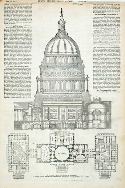 Sectional View of the Capitol at Washington. / Ground Plan of the Capitol at Washington, Showing the Recent Additions.