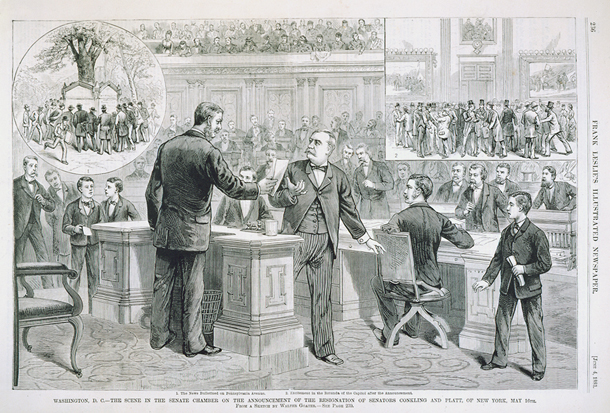 Washington, D.C.—The Scene in the Senate Chamber on the Announcement of the Resignation of Senators Conkling and Platt, of New York, May 16th. (Acc. No. 38.00218.002)