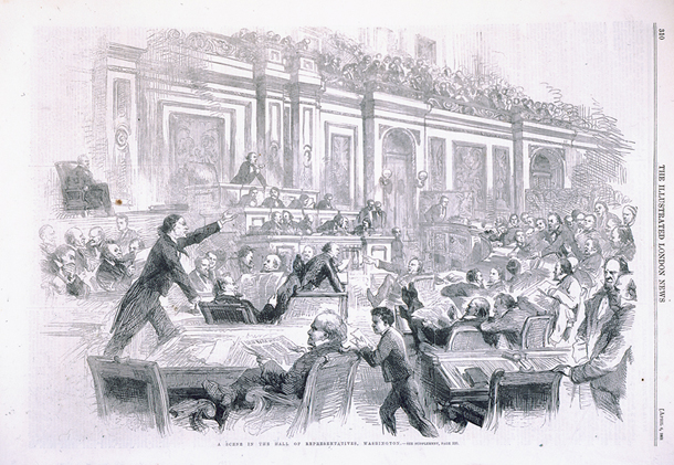 A Scene in the Hall of Representatives, Washington.