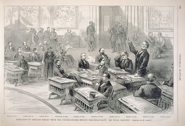 Expulsion of Senator Bright from the United States Senate for Disloyalty. His Final Defence [sic].  (Acc. No. 38.00252.001)