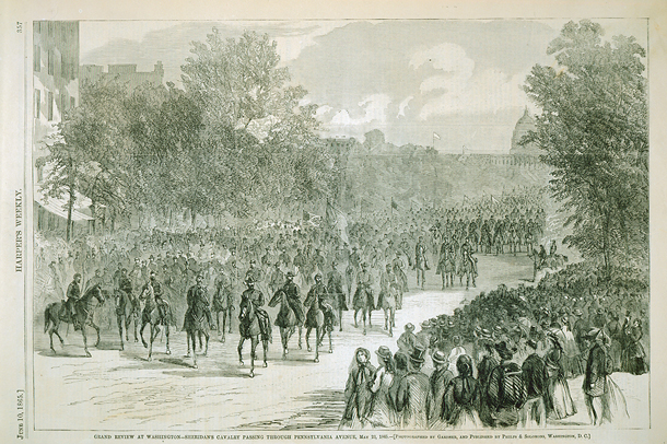 Grand Review at Washington—Sheridan's Cavalry Passing through Pennsylvania Avenue, May 23, 1865.