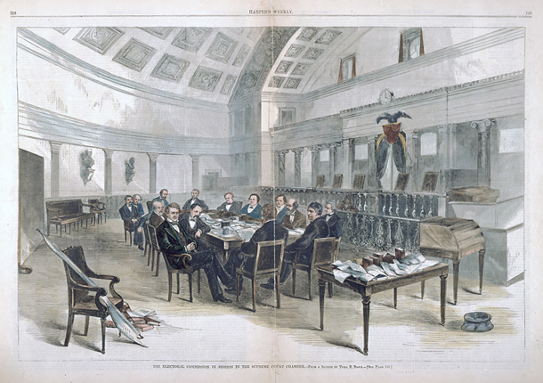 The Electoral Commission in Session in the Supreme Court Chamber.