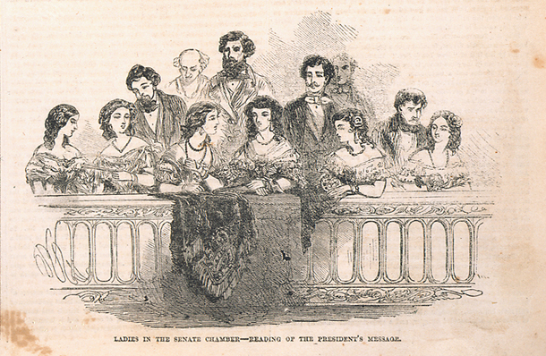 Ladies in the Senate Chamber—Reading of the President's Message. (Acc. No. 38.00334.001a)