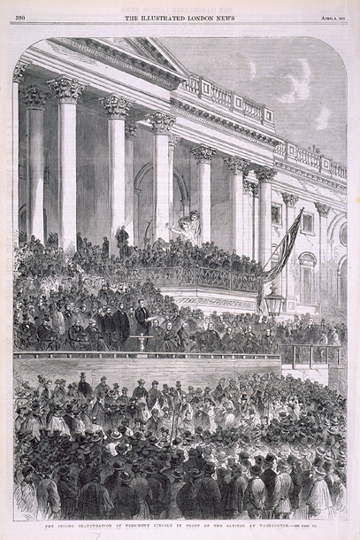 The Second Inauguration of President Lincoln in Front of the Capitol at Washington.