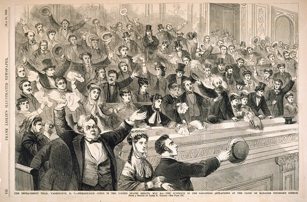 The Impeachment Trial, Washington, D.C.—Remarkable Scene in the United States Senate, May 6th—The Audience in the Galleries Applauding at the Close of Manager Bingham's Speech. (Acc. No. 38.00365.001)