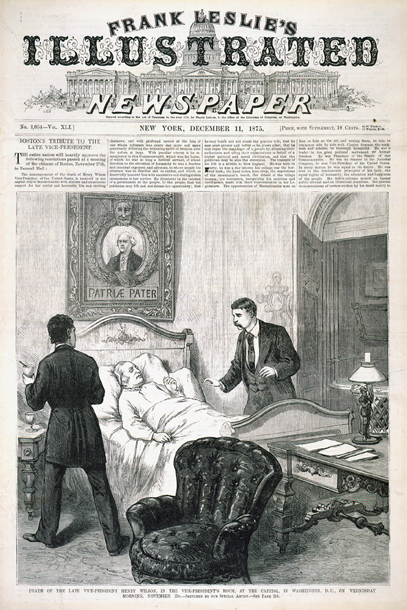 Death of the Late Vice-President Henry Wilson, in the Vice-President's Room, at the Capitol, in Washington, D.C., on Wednesday Morning, November 22d. (Acc. No. 38.00411.001)