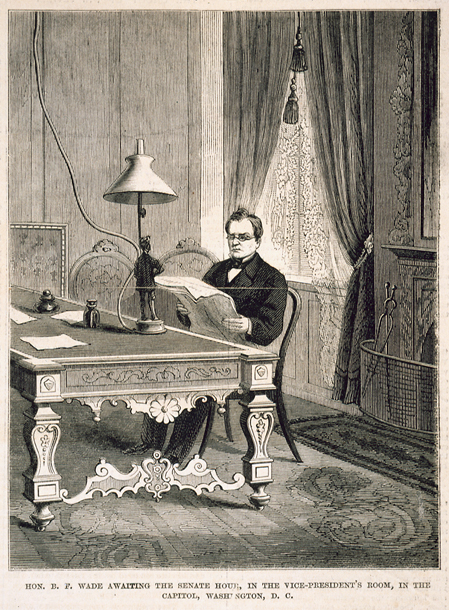 Hon. B.F. Wade Awaiting the Senate Hour, in the Vice-President's Room, in the Capitol, Washington, D.C. (Acc. No. 38.00429.001b)