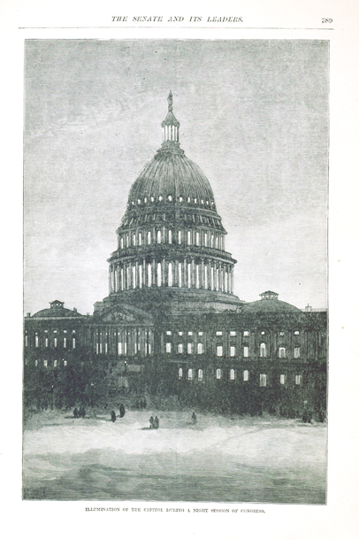 Illumination of the Capitol During a Night Session of Congress.