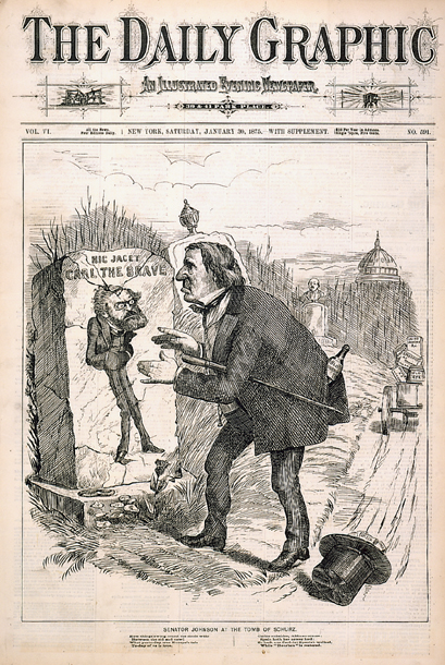 Senator Johnson at the Tomb of Schurz. (Acc. No. 38.00636.001)