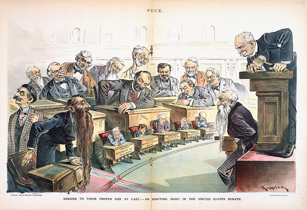 Shrunk to Their Proper Size at Last—An Edifying Sight in the United States Senate. (Acc. No. 38.00653.001)