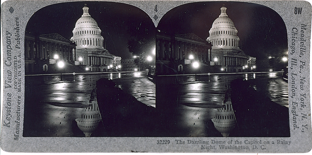 The Dazzling Dome of the Capitol on a Rainy Night, Washington, D.C.