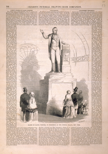 Statue of Daniel Webster, on Exhibition at the Crystal Palace, New York. (Acc. No. 38.00854.001)