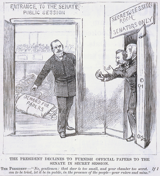 The President Declines to Furnish Official Papers to the Senate in Secret Session. (Acc. No. 38.00899.001)