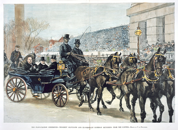 THE INAUGURATION CEREMONIES—PRESIDENT CLEVELAND AND EX-PRESIDENT HARRISON RETURNING FROM THE CAPITOL.