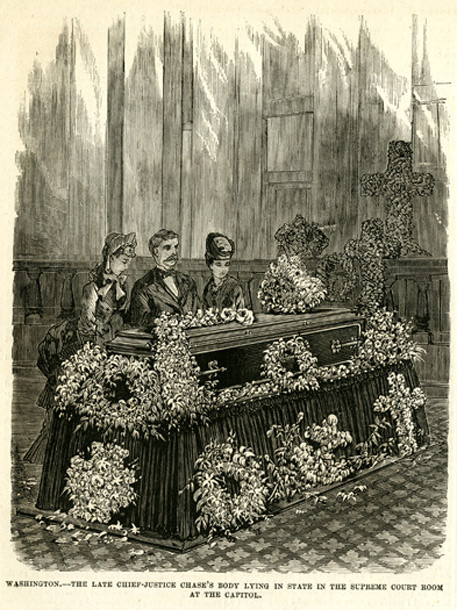 Washington.-The Late Chief-Justice Chase's Body Lying in State in the Supreme Court Room at the Capitol. (Acc. No. 38.01040.001a)