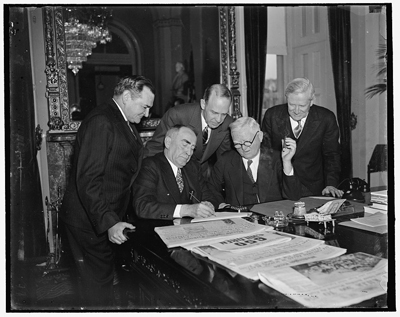 Congressional Leaders in the Vice President's room, March 19, 1937