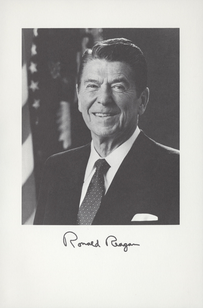Image of the President from the invitation for the 1985 Presidential Inauguration.