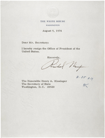 President Nixon's Resignation Letter