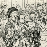 Image: Drawing of Elizabeth Cady Stanton before the Senate Committee on Privileges and Elections, New York Daily Graphic, January 16, 1878