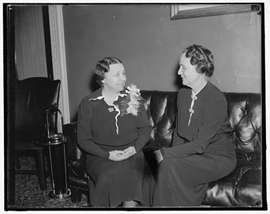 Hattie Caraway seated with Dixie B. Graves, 1937
