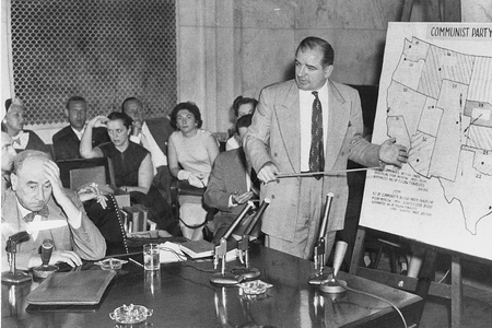 Joseph Welch reacts to Senator Joseph McCarthy