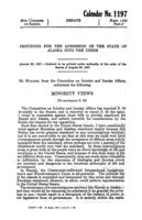 Committee Minority Views Alaska 1957