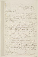 Page 1 of the April 20, 1861 letter from John Sherman to Ohio Governor WIlliam Dennison.