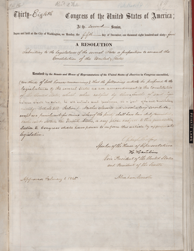 image: page one of the 13th Amendment