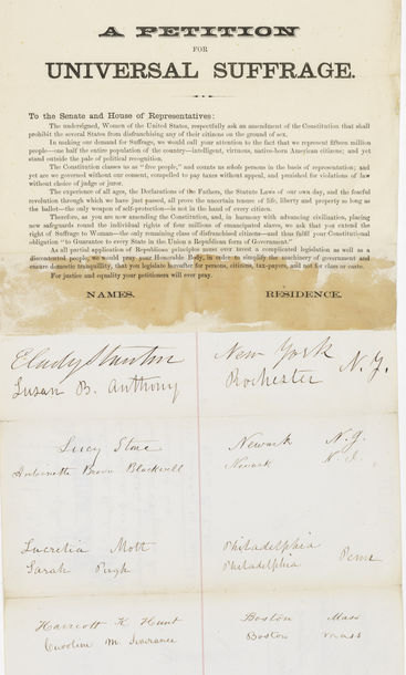 Petition for Universal Suffrage, 1865