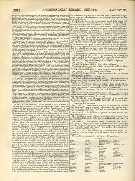 Image: The Congressional Record, January 25, 1887