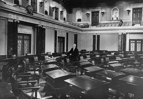 Photo of Otto Preminger in Senate Chamber