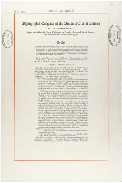 Civil Rights Act 1964 page 1