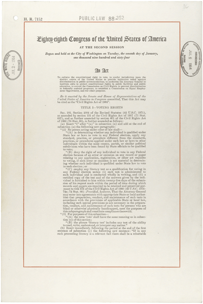 civil rights act of 1964 document