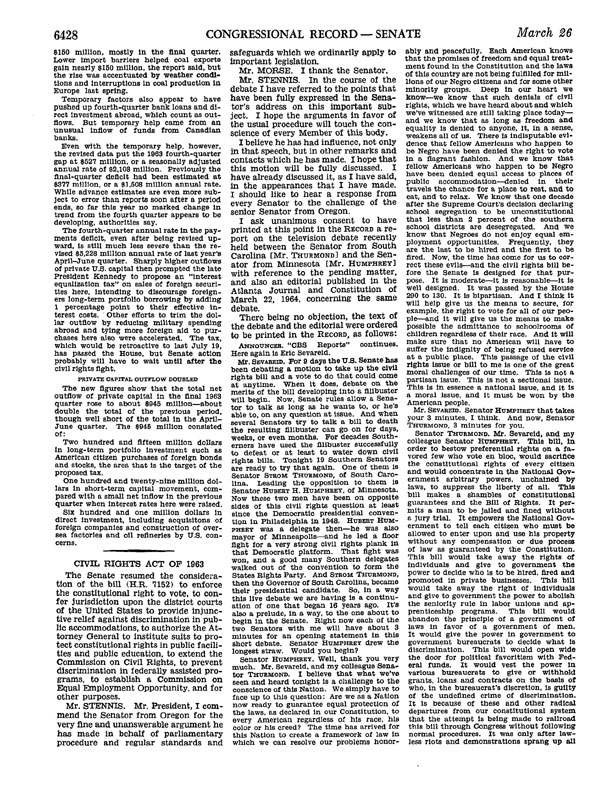 Page one of Humphrey-Thurmond Televised Debate