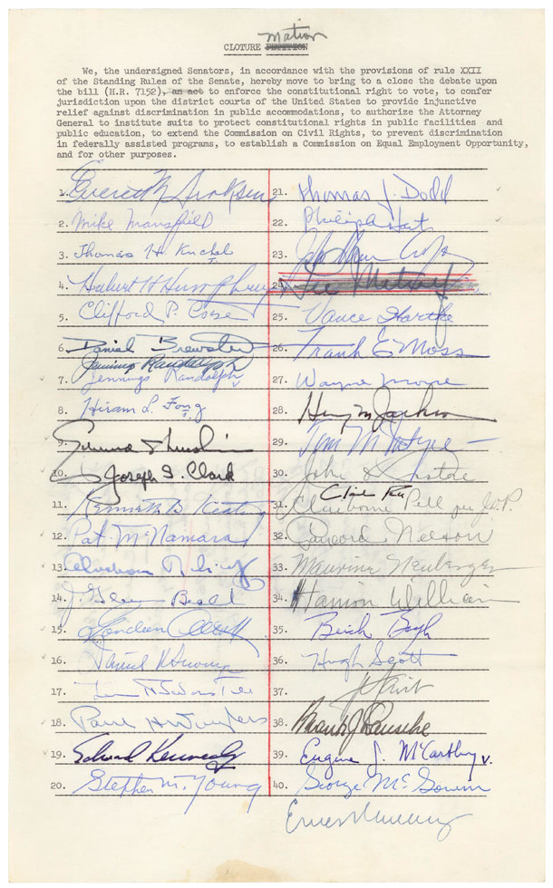 Image: Cloture Motion for the Civil Rights Act of 1964