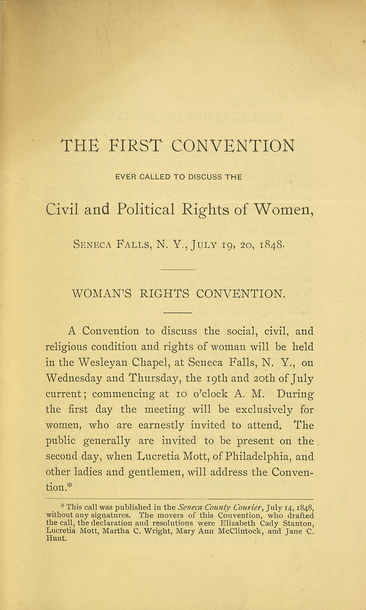 Image: Seneca Falls Convention Pamphlet, 1848