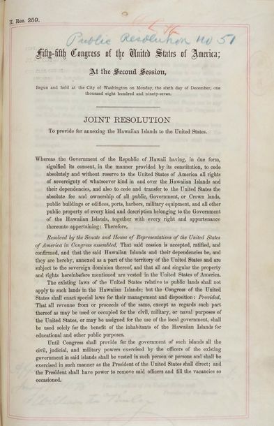 Hawaii Annexation Resolution