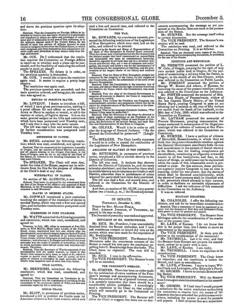 Image: Page of Congressional Globe featuring proposal for Joint Committee on the Conduct of the War