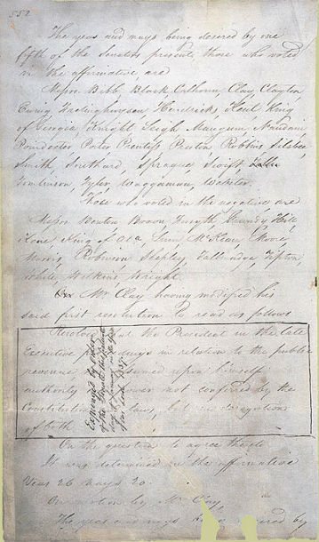 Andrew Jackson's Censure Expunged